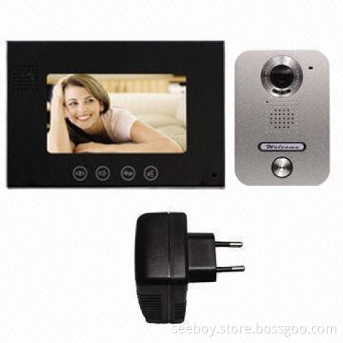 Wired video door phones/video villa set contains outdoor/indoor station + power supply